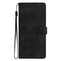 Flip cover suitable for Samsung S10E phone case wallet, flower PU leather shell protection bumper card clip magnetic phone case