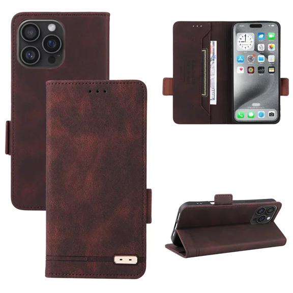 Flip phone case suitable for Redmi 12 magnetic wallet card holder, with buckle bracket cover