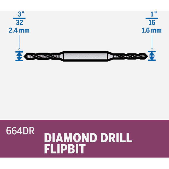 FlipBit Diamond Glass Drilling Bit - Single Pack