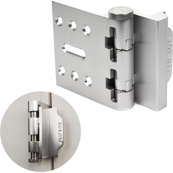 FlipLok High Security Door Lock - 10X Stronger Than a Deadbolt, Keypad Lock, Silver, Keyless