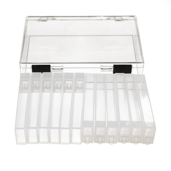 FlipTop Storage System Box | 12 Clear Plastic Organizing Containers | 6.25in x 4in x 1.4in