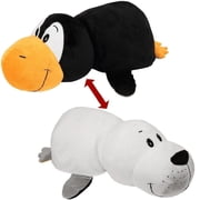 FlipaZoo 16" Plush 2-in-1 Pillow - White Seal Transforming To Penguin the Toy that Flips for you