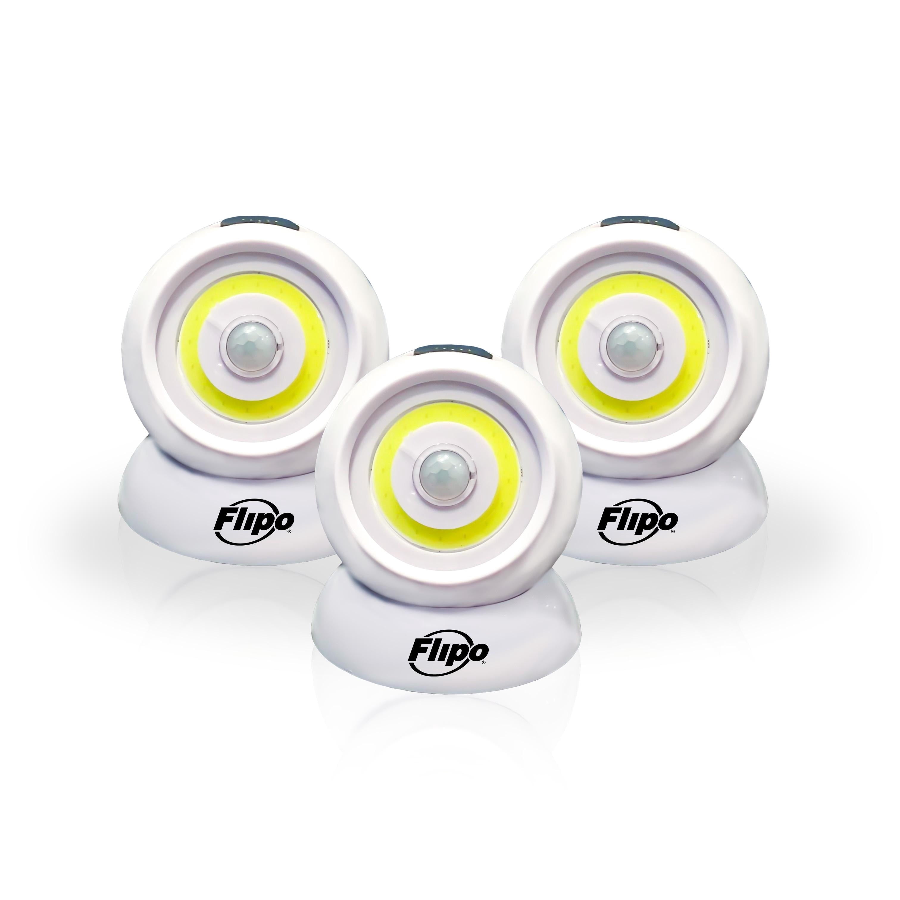 Flipo Revolution Motion Sensing COB LED Spotlight 3 Pack - White