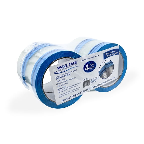 Flipo Shipping Packing Tape, 4 Rolls