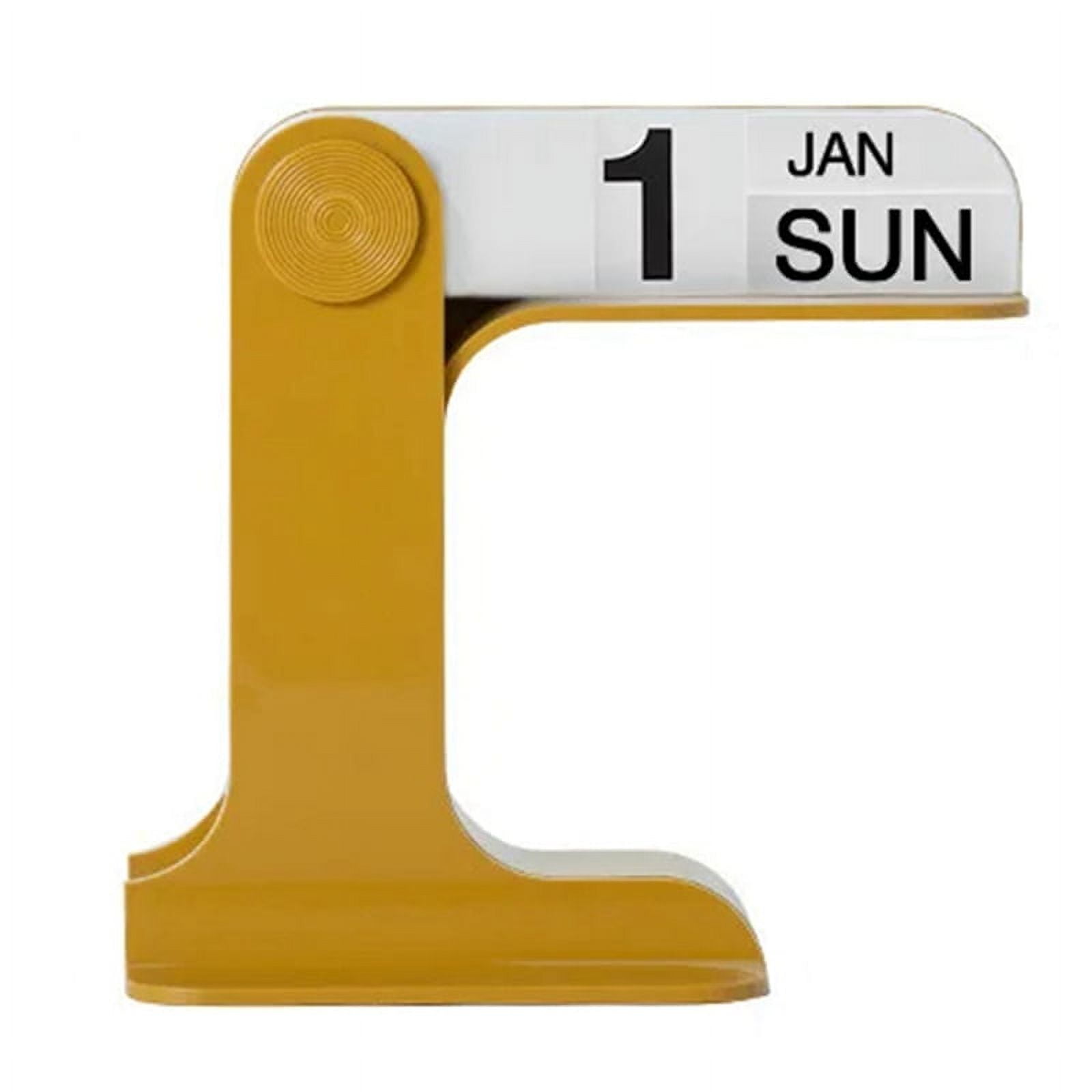 Flippable Calendar Rotatable Desk Calendar Art Crafts Ornaments Home Decoration Accessories for Livingroom, Yellow