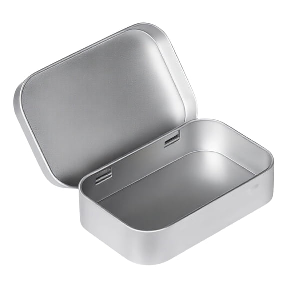 Flipped Top Storage Tin Boxes Sturdy Iron Organizers Containers for Home 2 Pieces Set