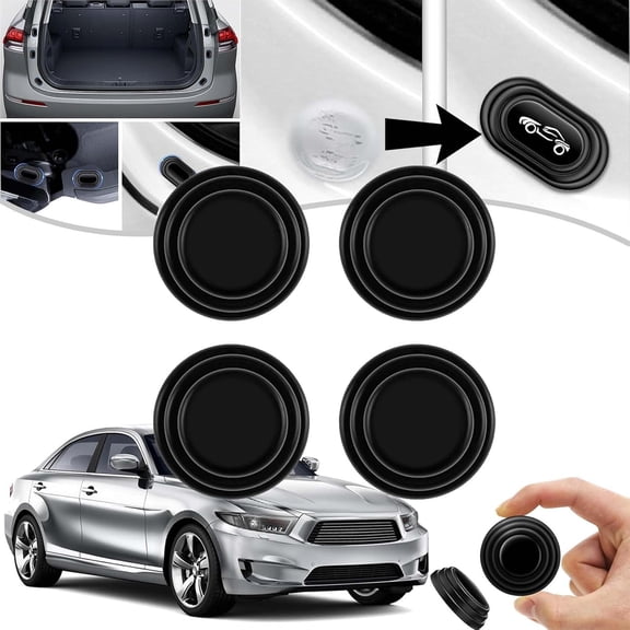 Flippeng - Car Door Bumper Protection Pads,2025 New Car Door Bumper Protection Pads,Car Door Shock Absorbing Gasket,Universal Sealing Car Door Shock Absorbing Gasket (4PCS,Black-D)