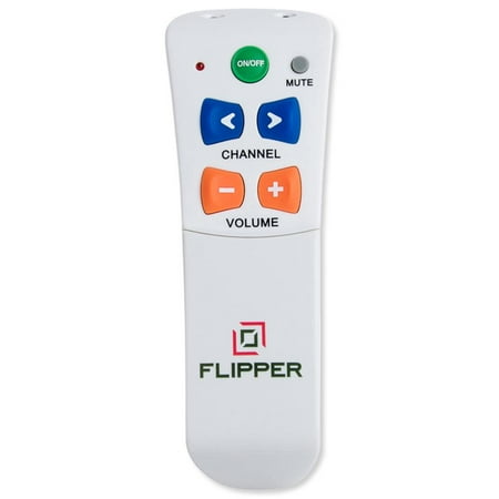 Flipper Remote - Universal Easy to Use Large Button Remote for Seniors and Partially Sighted Users - White