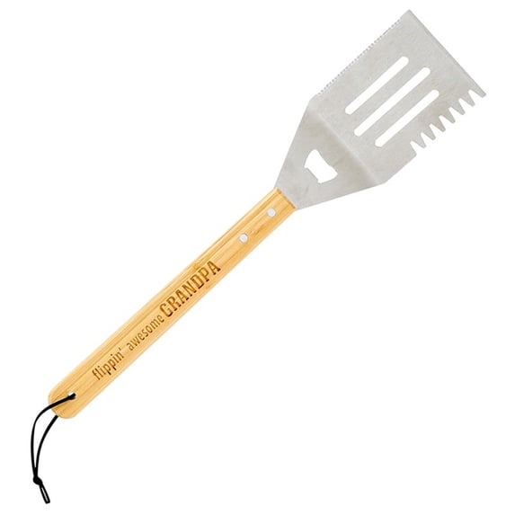 Flippin' Awesome Grandpa Grill Spatula | Bamboo Handle Grilling Tool
