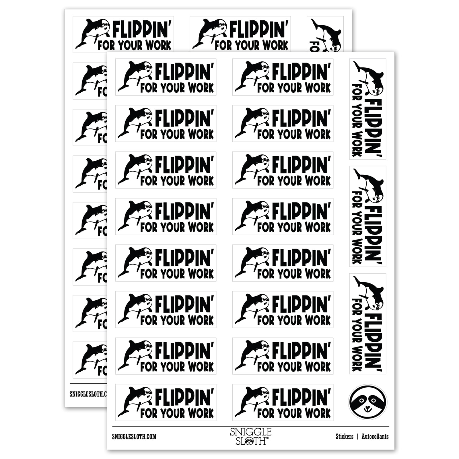 Flippin' For Your Work Dolphin Teacher Student School Sticker Set
