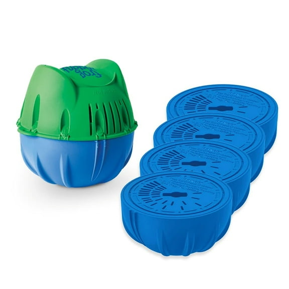 Flippin Frog Complete Floating Sanitizing System + 4 Flippin Frog Replacement Cartridges for Pools up to 5,000 gallons, Quick and Easy All-in-One Pool Sanitizer
