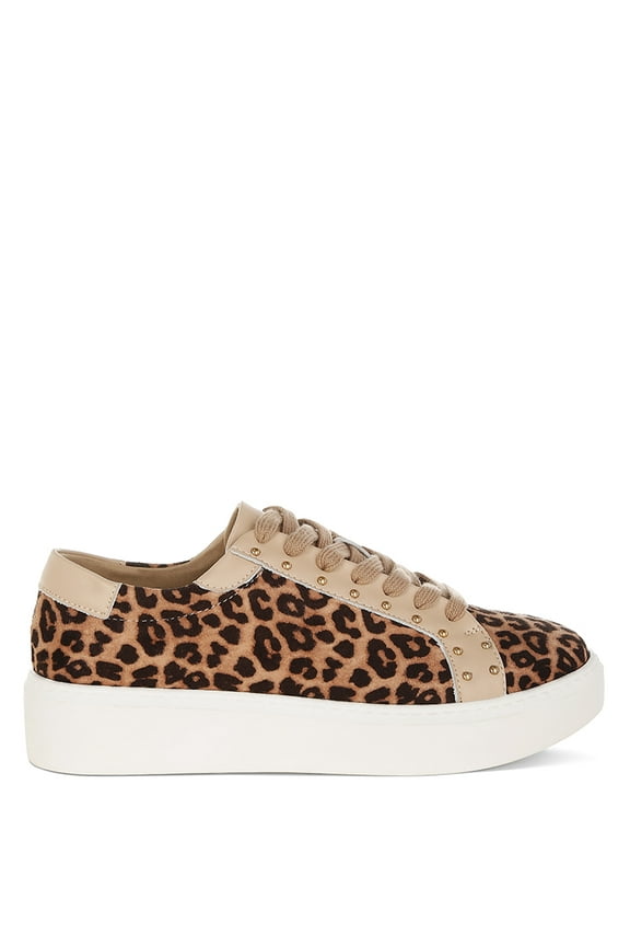 Flippin Studded Leopard Print Chunky Sneakers
