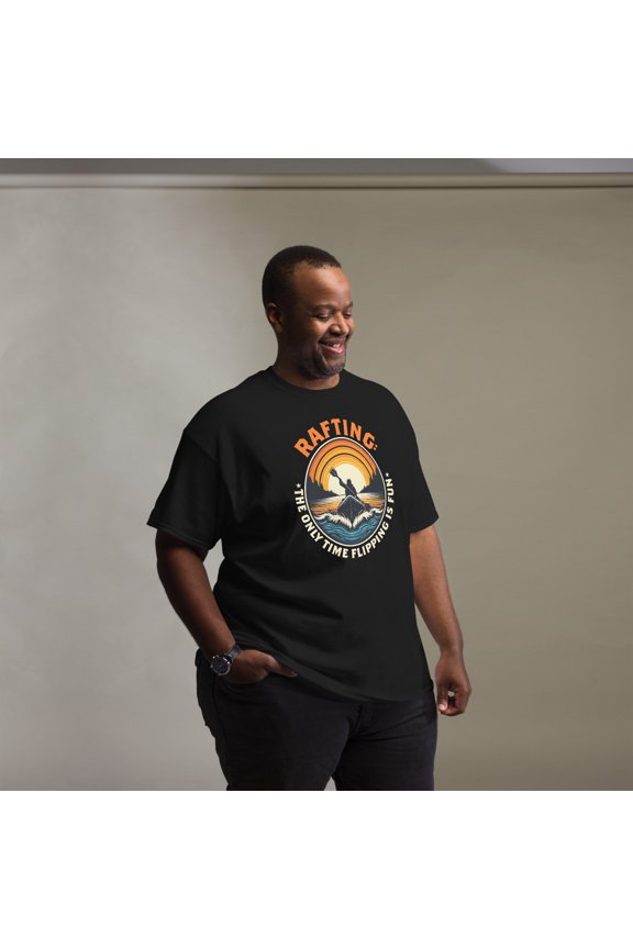 Flipping And Rafting River Rafter Rowing Boat Lover Unisex classic tee dark (Black, S)