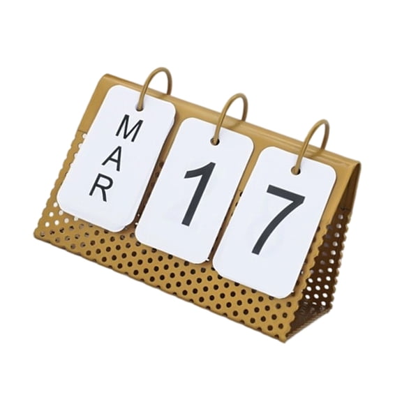 Flipping Permanent Calendar with Day Month Displays Tabletop Monthly Calendar