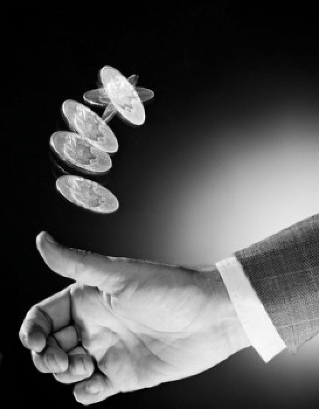 Flipping coin from thumb Canvas Art - (18 x 24)