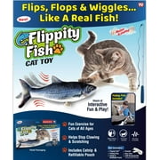 Flippity Fish Cat Toy, Interactive Cat Toy, Flips, Flops & Wiggles Like a Real Fish, Motion Activated Animal Toys