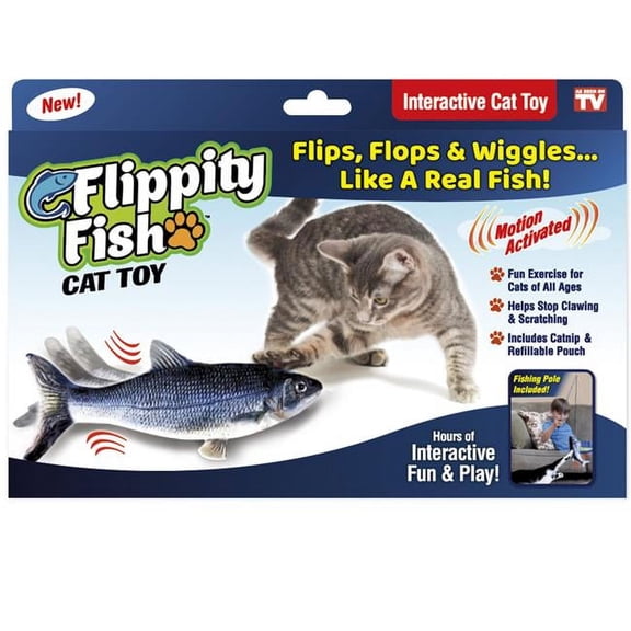 Flippity Fish Cat Toy ss Seen on TV, Flops and Wiggles like a Real Fish, as Seen On TV