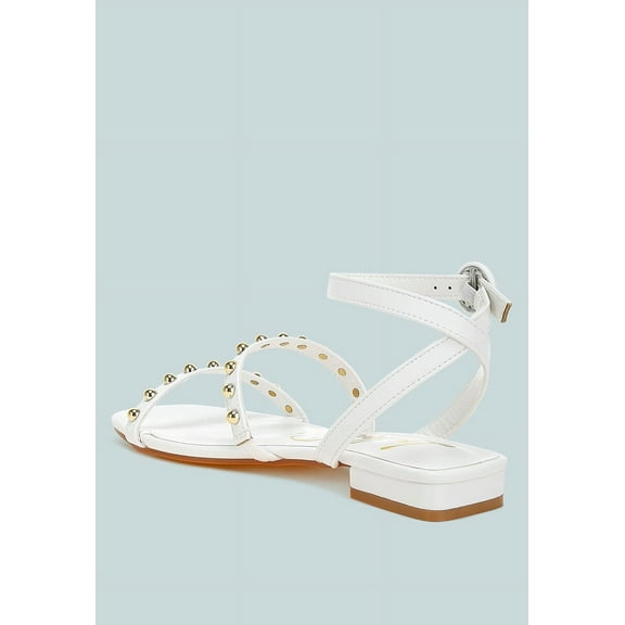 Flippity Studded Ankle Strap Flat Sandals