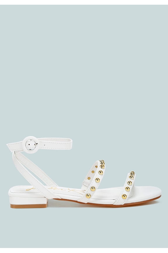 Flippity Studded Ankle Strap Flat Sandals