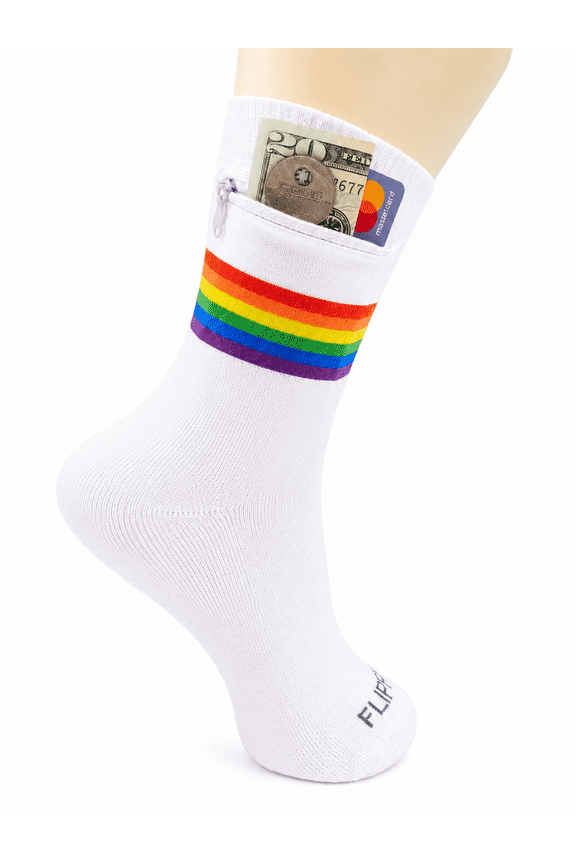 Zipper Sock Wallet (Rainbow, Womens/Mens/Kids, One Size Fits Most)