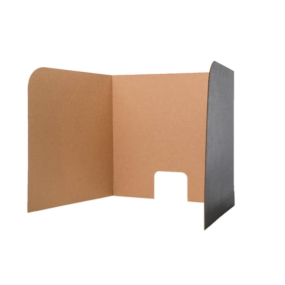 Flipside Computer Lab Privacy Screen 70" Width x 23" Height70" Length - Corrugated - Black, Brown