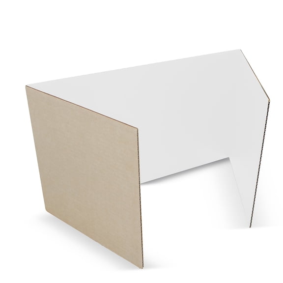 Flipside Corrugated Study Carrel 18" x 48" White 24/Carton (61848-24)