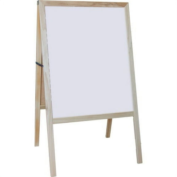 Flipside Dry-Erase Board/Chalkboard Easel - Natural White/Black Surface - Hardwood Frame - Rectangle - 1 Each | Bundle of 10 Each