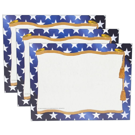 Stars Border Certificate, 50 Sheets Per Pack, 3 Packs