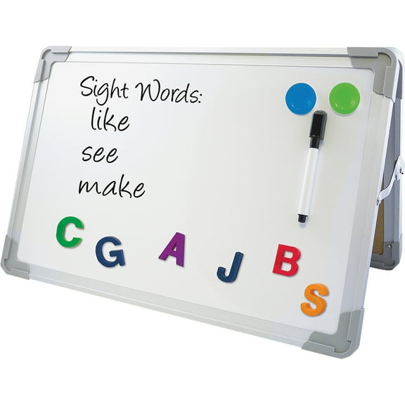 Flipside Magnetic Dry-erase Desktop Easel - 18" (1.5 Ft) Width X 12" (1 Ft) Height - White Aluminum Surface - Desktop - 1 / Carton