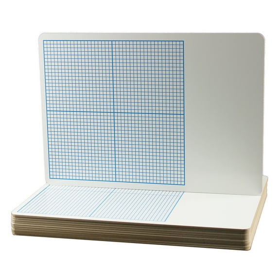 Flipside Products 1/4" Graph Dry Erase Board, 11" x 16", Pack of 12