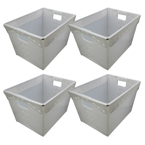 Flipside Products 40102 Translucent Plastic Storage Postal Tote - 4 Pack