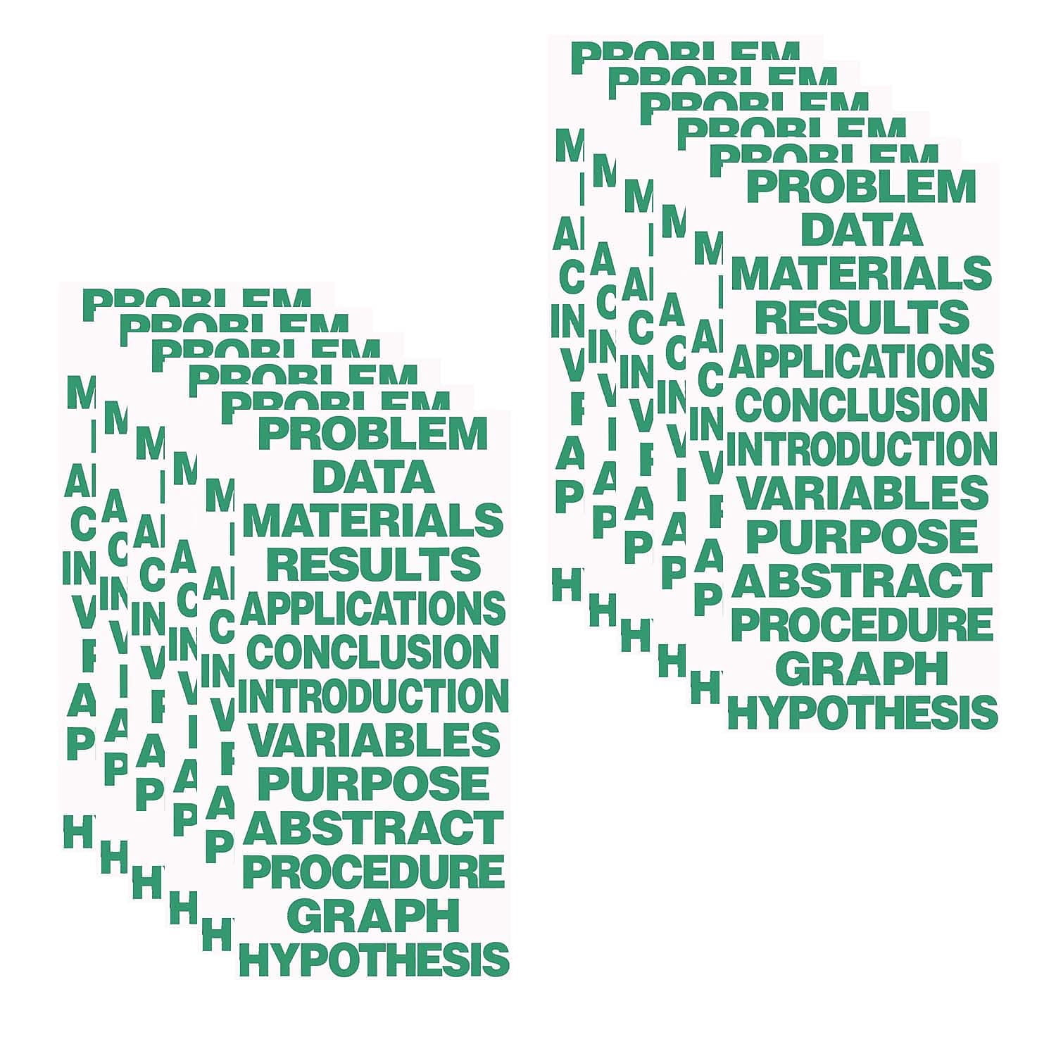 Flipside Products Cardstock Science Fair Project Titles 8.5" x 1.5" Green 13 Per Set 12 Sets