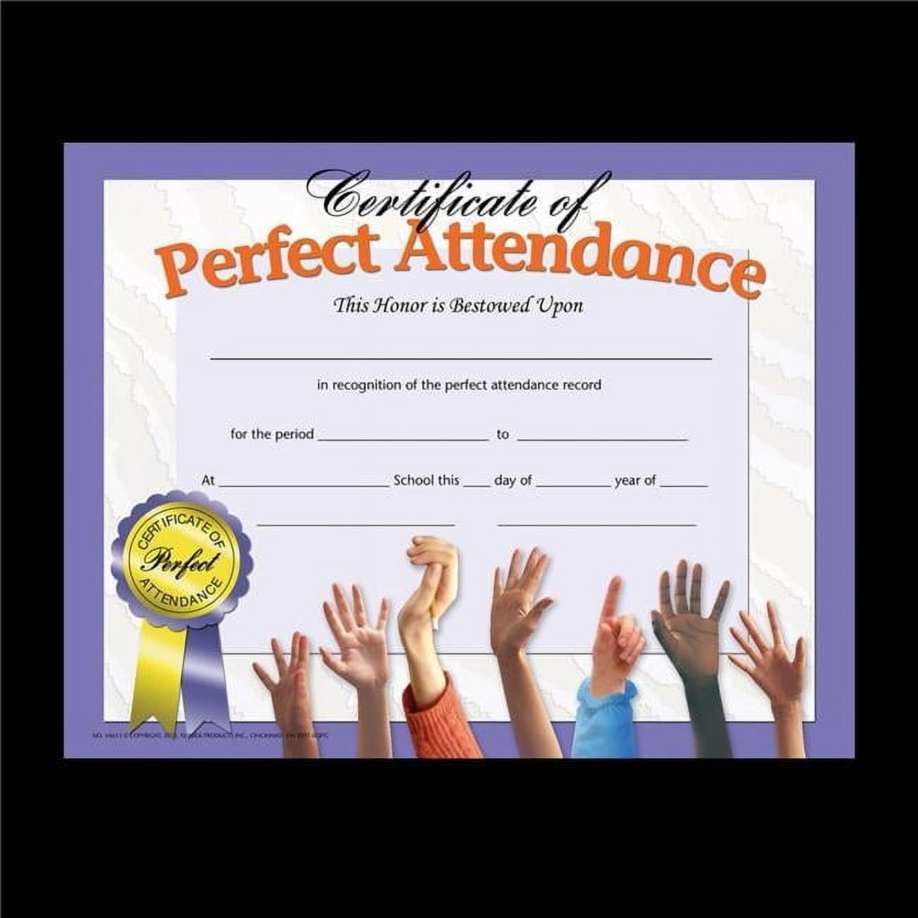 Flipside Perfect Attendance Certificates – 8.5x11 Awards For Students, 30 Per Pack (5 Packs Total)