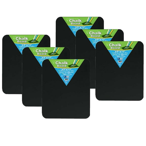 Flipside Products Chalkboard, 9.5 Inch x 12 Inch, Black, 6 Count