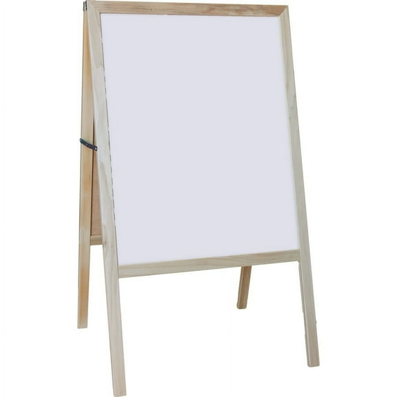 Flipside Products Chalkboard Easel Hardwood Rectangle Whiteboards, White/Black