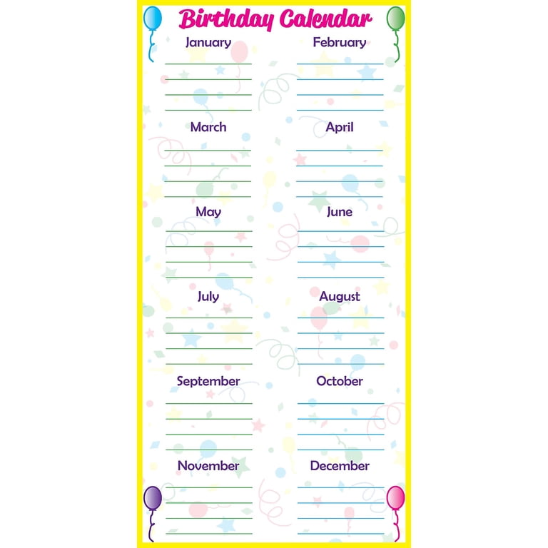 Flipside Products Low-Tac Birthday Calendar Vertical - Walmart.com