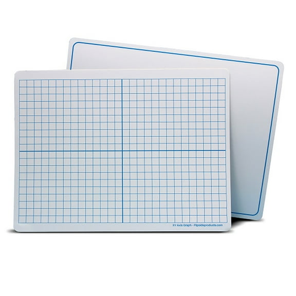 Flipside Products Magnetic Dry Erase Learning Mat, Two-Sided XY Axis/Plain, 9" x 12", Pack of 24