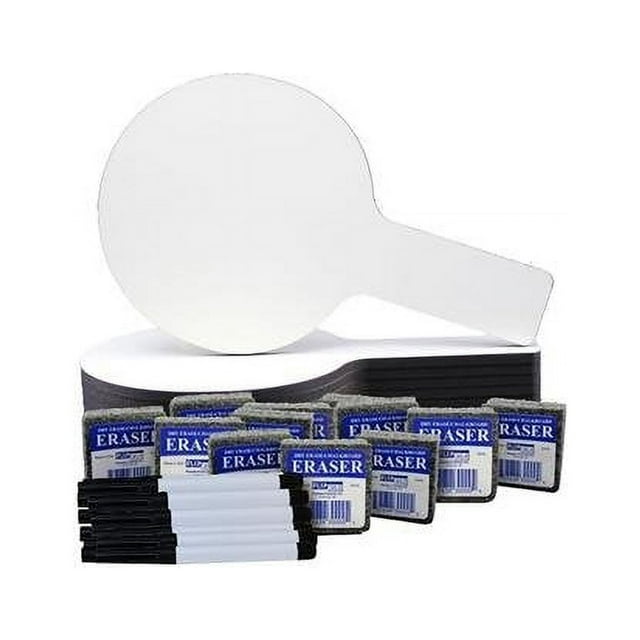 Flipside Products Mini Dry Erase Answer Paddles with Pens & Erasers