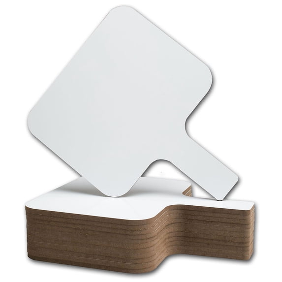 Flipside Products Rectangular Dry Erase Answer Paddle, 8" x 9.75", Pack of 12