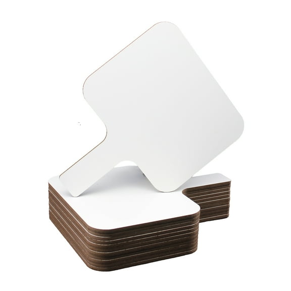 Flipside Products Single-Sided Rectangular Dry Erase Answer Paddle, 8" x 9.75", Pack of 12