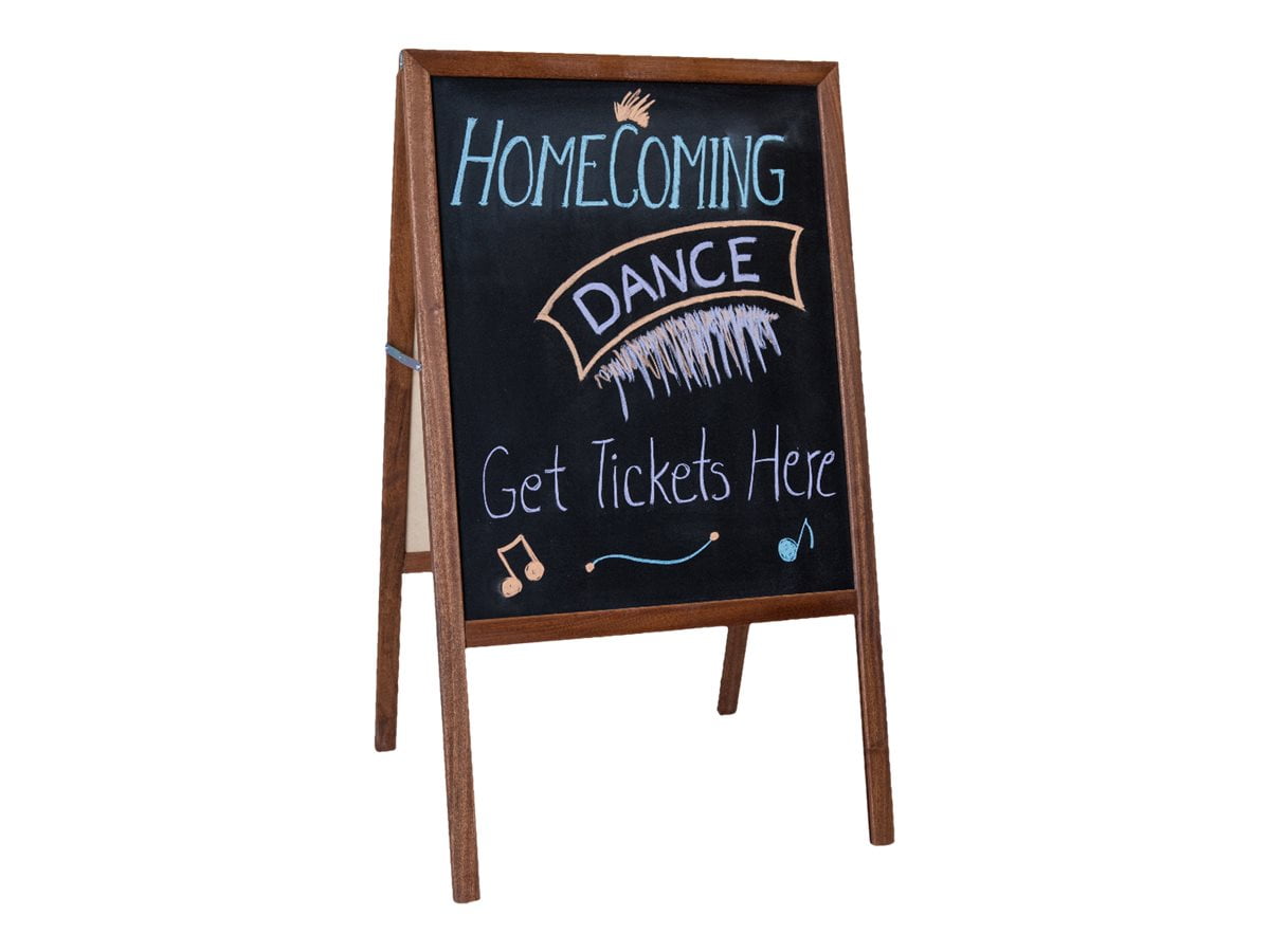Marquee Easel (stained hardwood) Two Black Chalkboards
