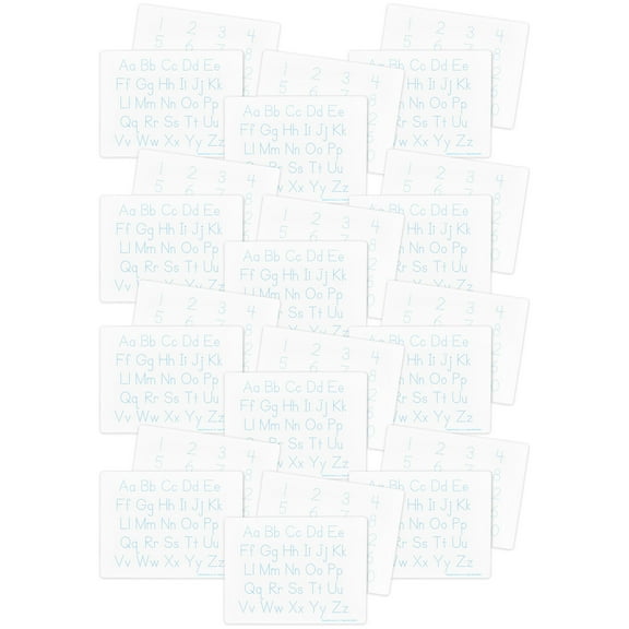 Flipside Products Two-Sided Dry Erase Learning Mat, 9" x 12", Letters & Numbers, Pack of 24