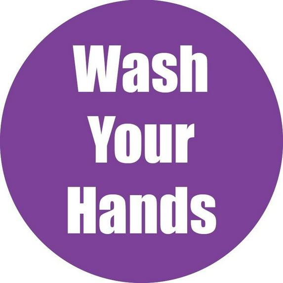 Flipside Products Wash Your Hands Anti-Slip Floor Sticker, Purple, 11", Pack of 5