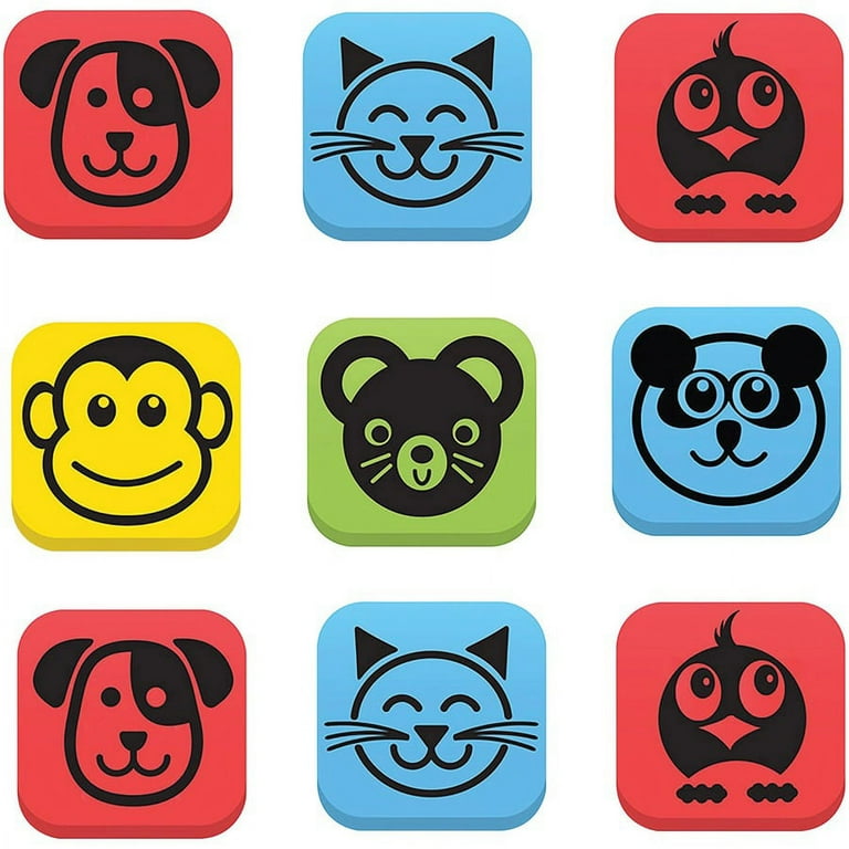 Flipside Student Animal Whiteboard Eraser Set - Assorted - Square - EVA Foam - 2 Flipside Student Animal Whiteboard Eraser Set - Assorted - Square - EVA Foam - 2