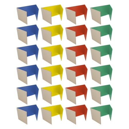 Flipside Products Corrugated Study Carrels, 12 Inch x 48 Inch, Assorted Colors, 24 Count