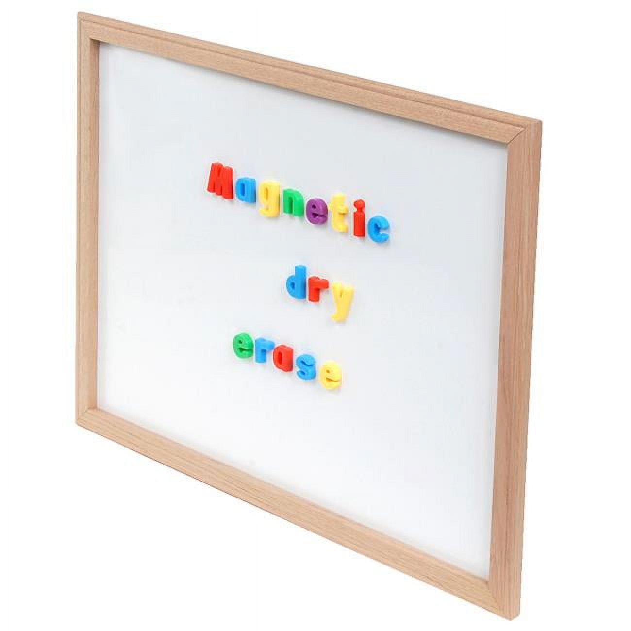 White and Light Brown Wood Framed 48" x 36" Dry Erase Board