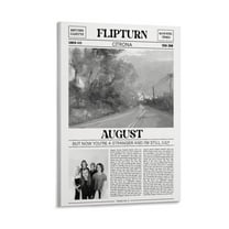 Flipturn Retro Newspaper Print Album Cover Canvas Poster Print Music Posters for Room Aesthetic