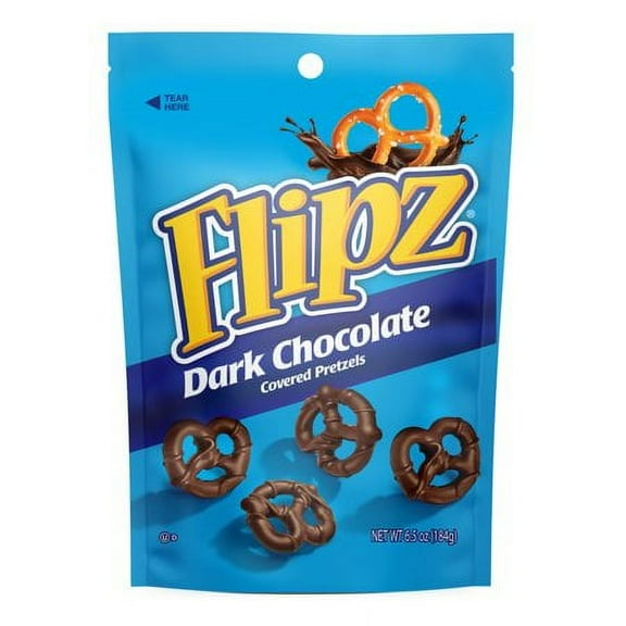 Flipz Dark Chocolate Covered Pretzels, 6.5 Oz. (Pack of 3)