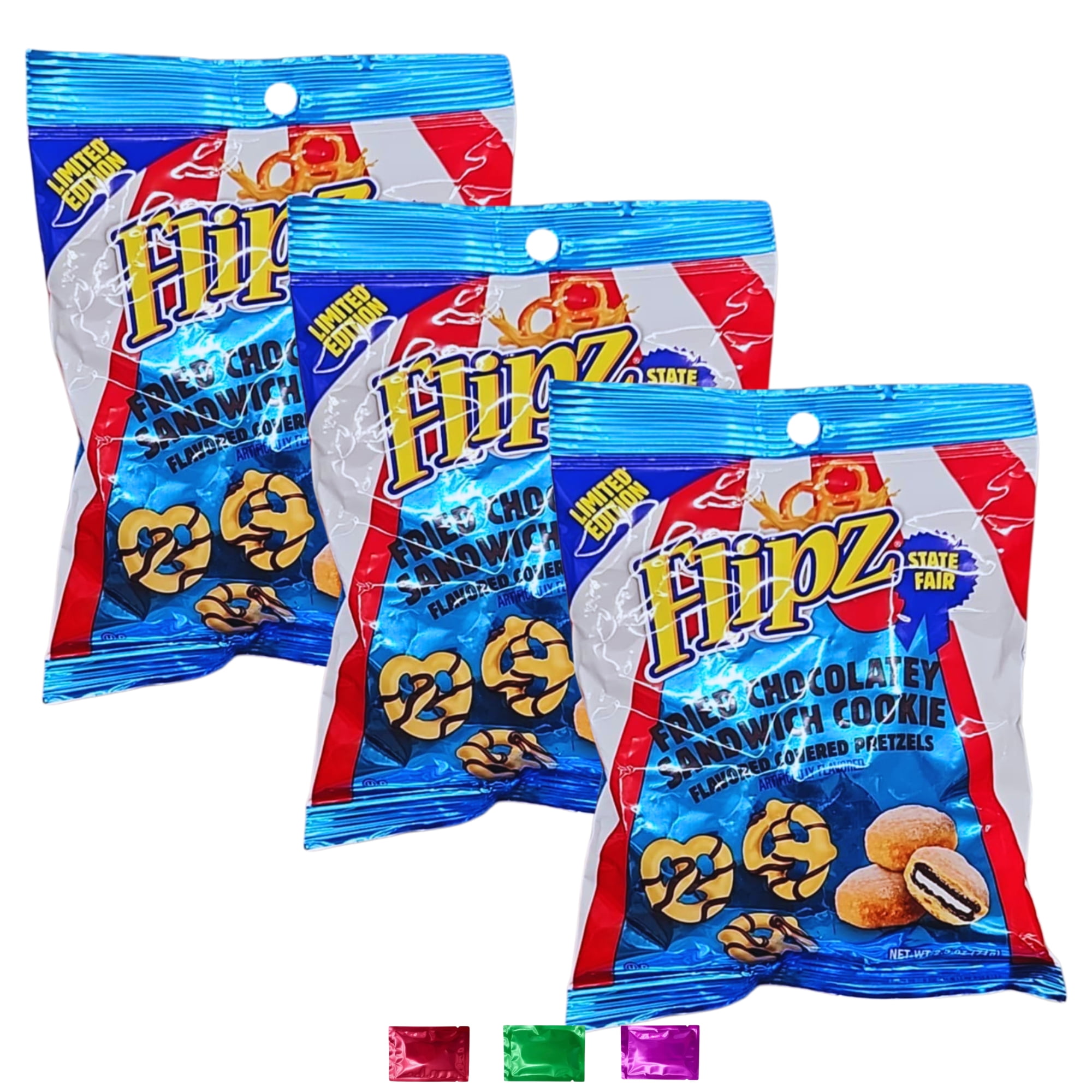 Flipz Fried Chocolatey Sandwich Cookie Covered Pretzels Snack, Sweet and Salty Twist Pretzels, 2.5 Oz 3 Pack with Snoep in Beperkte Oplage
