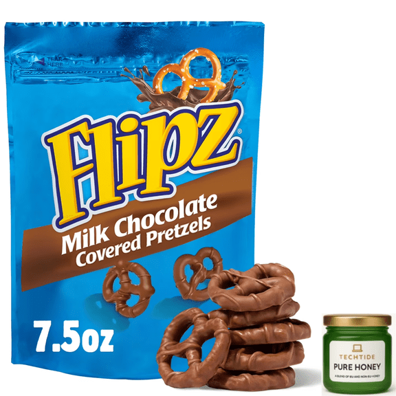 Flipz Milk Chocolate Covered Pretzels, 7.5 oz Bag